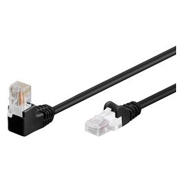 Goobay Cavo di Rete Utp Cat. 5e con un Connettore RJ45 a 90 Gradi 1mt Nero