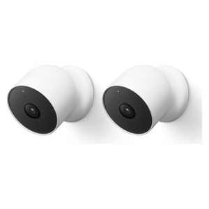 Google Nest Cam Telecamera di Sicurezza Interna ed Esterna a Batteria Confezione da 2 Bianco
