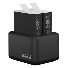 Dual Battery Charger  2 Batterie Enduro e SanDisk 128Gb Extreme PRO Scheda microSDXC con Adattatore SD e RescuePRO Deluxe
