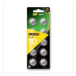 GP CR 2032 Lithium 3V 10 Pezzi Batterie a Bottone