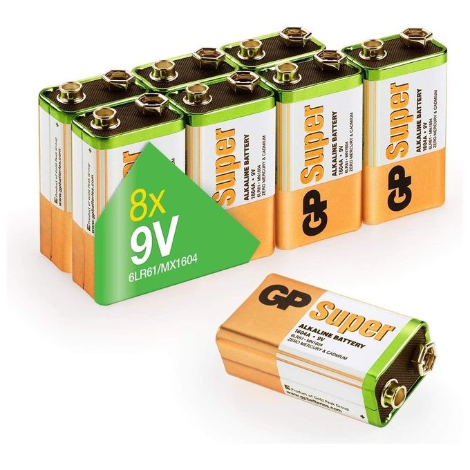 GP Batteries GP Super Alkaline 9V-Block 6LR61 Bulk Box
