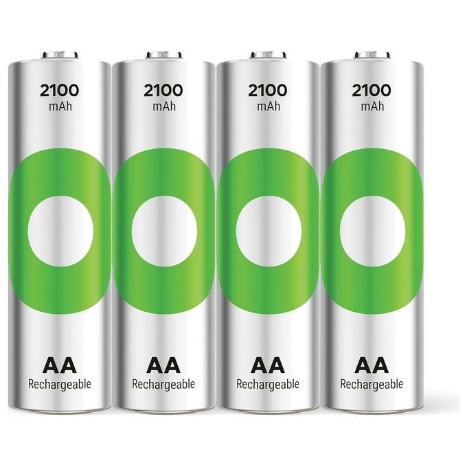 GP Batteries ReCyko NiMH Batterie AA 2100mAH Pronta per l'Uso 1x4 Pezzi