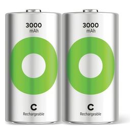 ReCyko NiMH Batterie C Baby 3000mAH Pronte per l'Uso 1x2 Pezzi
