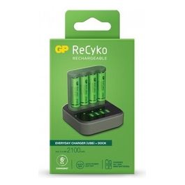 GP Battery ReCyko B4D45 4-Fold LCD 4 Porte Docking 4x AA NiMh 2100mAh