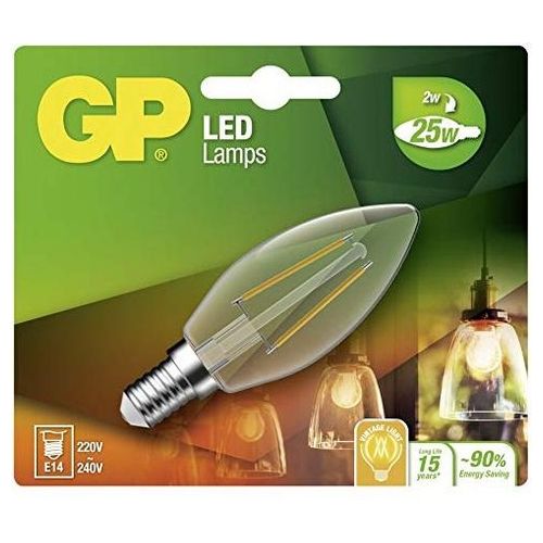 GP Lighting Filamento Candela Lampadina LED E14 2W 25W 250 lm