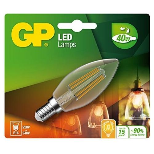 GP Lighting Lampadina Led Filamento Candela E14 4W 40W 470lm