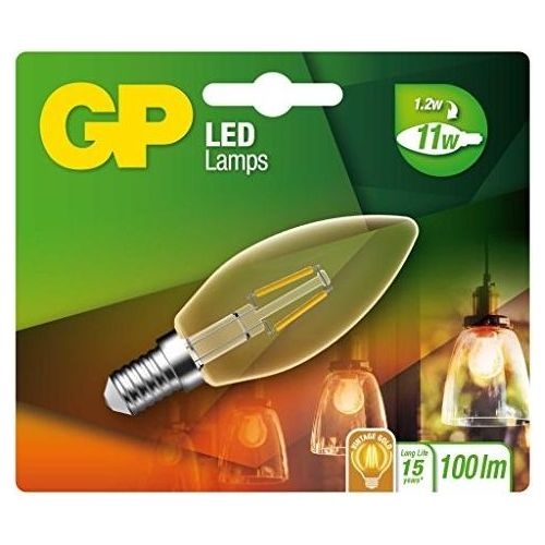 GP Lighting Lampadina Led Candela Oro E14 2W 11W a Filamento