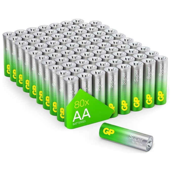 GP Super Alkaline AA Mignon Batterie Blister 80 Pezzi