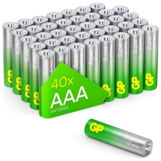 GP Super Alkaline AAA Micro Batterie PET Box 40 Pezzi