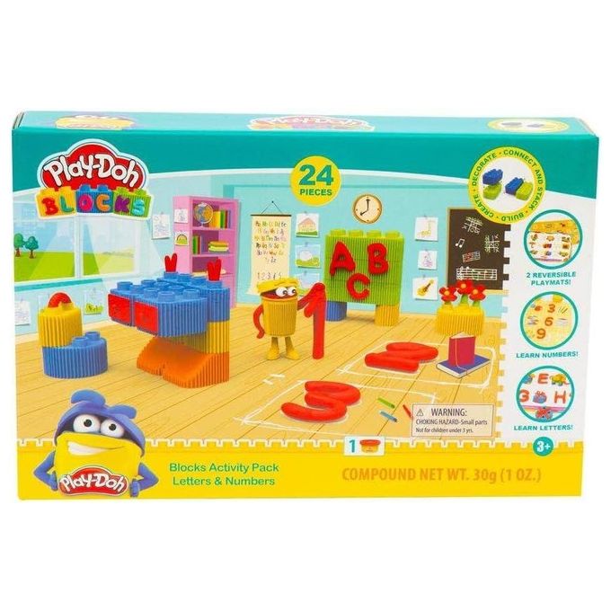 Grandi Giochi Play Doh Blocks Set Lettere e Numeri 24 Pezzi