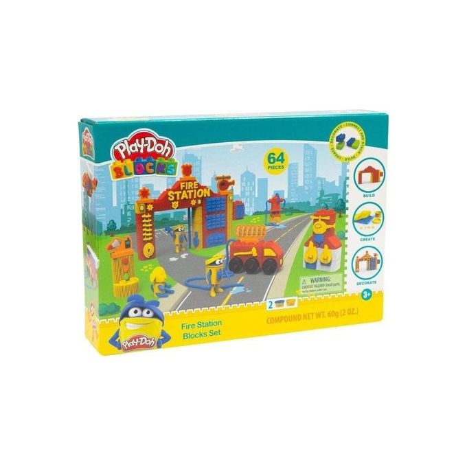 Grandi Giochi Play Doh Blocks Set Stazione dei Pompieri 64 Pezzi