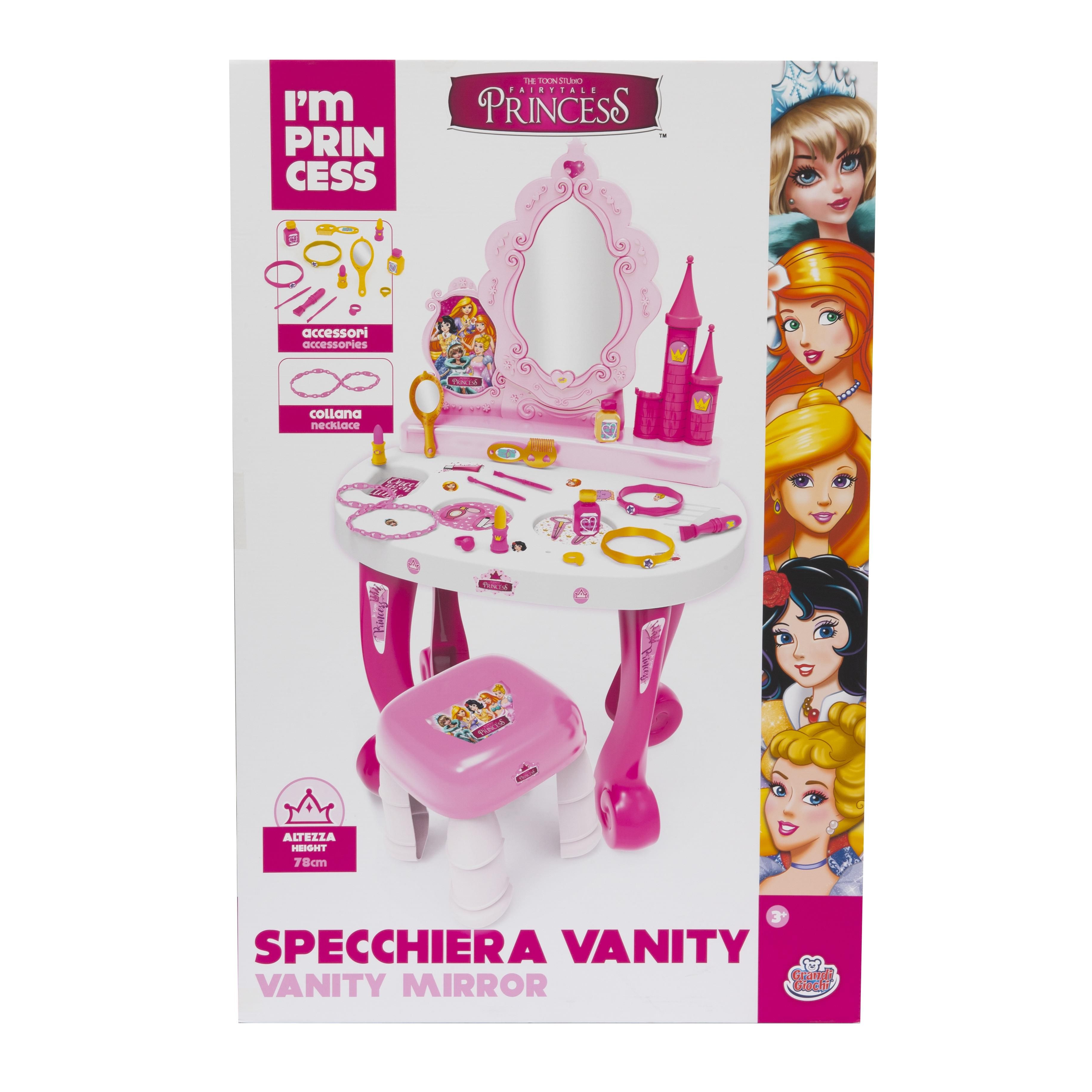 Grandi Giochi Specchiera Giocattolo Princess con Sgabello