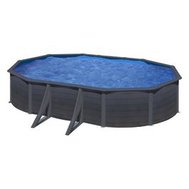 KITPROV618GF Piscina Smontabile con Decoro Grafite 610x375x132cm