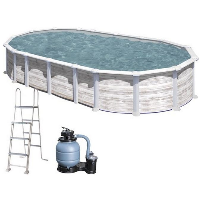 Gre KITPROV738N Piscina Rimovibile con Decorazione Nordica 730x375x132xm