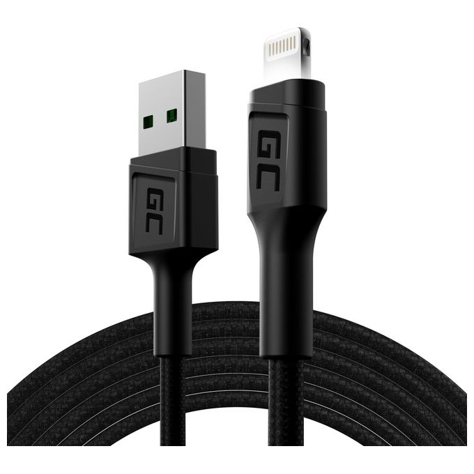 Green Cell Cable Ray Fast Charging Lightning 2mt