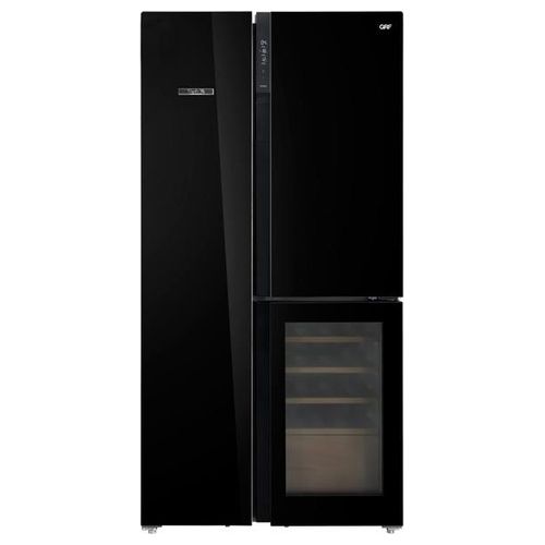 T91 T9183WINBG Frigorifero americano 3 porte con cantinetta 548 Litri Classe E Total No Frost Rumorosità 38dB Twist Ice Maker 1830x911x706 Vetro nero