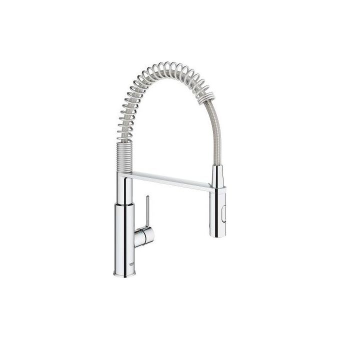 Grohe 30361000 Get Miscelatore monocomando con bocca alta e doccetta estraibile a 2 getti e molla Spray professionale  Cromato