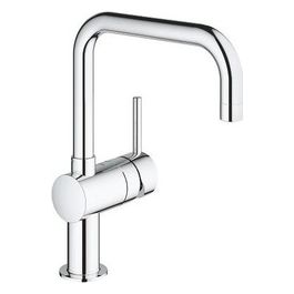 32 488 000 Minta Miscelatore monocomando rotondo con bocca alta - forma "U" - girevole 360° e doccetta estraibile Moderno Cromo