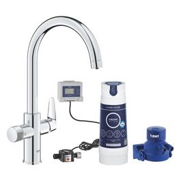 Blue Pure BauCurve rubinetto per lavello cucina con filtro 5 fasi taglia S e contalitri cromo