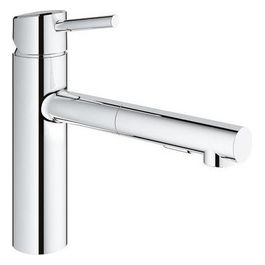 Grohe 30273001 Concetto Miscelatore monocomando a bocca media girevole 100° e doccetta in metallo estraibile a 2 getti Cromo