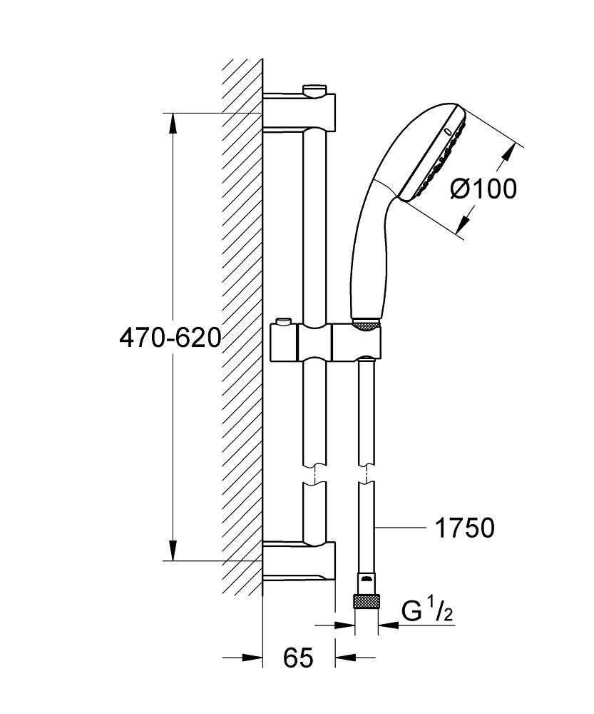 Saliscendi doccia Grohe 26598000 VITALIO Smartactive 150 Set Completo