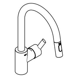 Grohe Rubinetto Miscelatore Monocomando con Doccetta Estraibile per Lavello da Cucina Cromo Lucido Starlight Feel