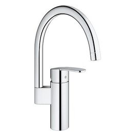 Grohe 32449001 Wave cosmopolitan Miscelatore monocomando per Lavello da Cucina a bocca alta girevole 360° Cromo Lucido