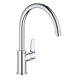 Grohe 31554001 Start Curve Miscelatore monocomando per Lavello cucina con bocca alta girevole 360° QuickFix Plus Conduttura dell'acqua all'interno - senza nichel e piombo ‎Cromo