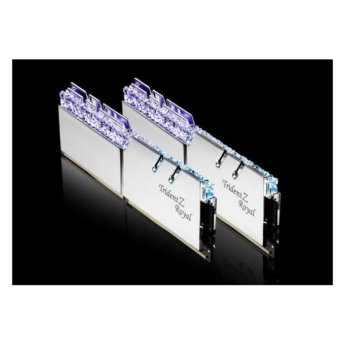 GSkill F4-3200C16D-32GTRS Trident Z Royal RGB Memoria Ram 32Gb Kit 2x16Gb DDR4 3200MHz CL16 Silver
