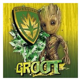 Guardians Of The Galaxy Vol. 2 (Groot Sheild) 40X40 (Stampa Su Tela)