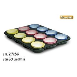 Stampo Muffin Gardenia 12 Posti con 60 Pirottini