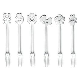 Aperitivo Love Set 6 Forchettine Stainless Steel 18/12 Argento