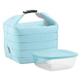 On The Go Set Borsa Termica con Contenitore Salvafreschezza 22x18x 22cm Celeste Matte