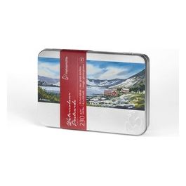 Cartoline per Acquerelli Scatola in Metallo Ruvido 10x15cm 230gr