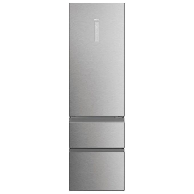 Image of Haier HTW5620DNMG Frigorifero combinato 3D 60 Serie 5 Libera installazione 414 litri 3 porte No Frost Luce Led Classe D argento