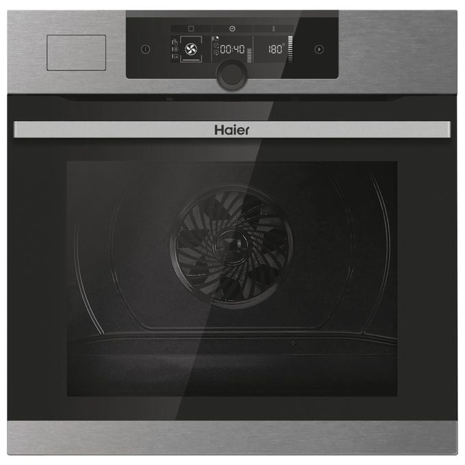 Haier 33703708 I-Turn Series 2 Forno da incasso Forno elettrico 70 L Classe A+ Cottura a convezione Grill 13 programmi Autopulizia idrolitica e pirolitica Wi-Fi hOn (59.5x56.8x59.5 cm) colore Acciaio inox