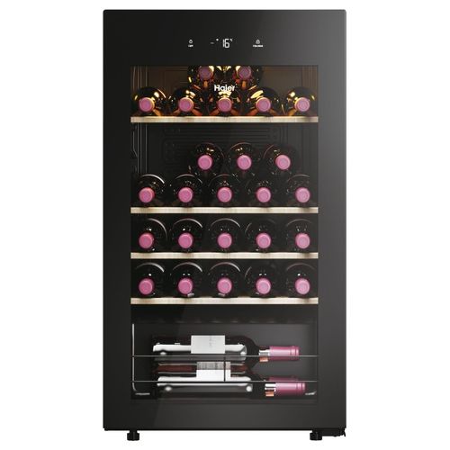 Wine Bank 50 Serie 3 HWS34GGH1 Cantinetta Vino con Compressore Libera Installazione Nero 34 Bottiglie
