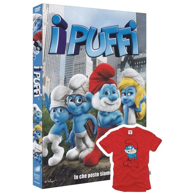 I Puffi (T-shirt Grande Puffo colore ROSSO anni 8/9) (gl_dvd)