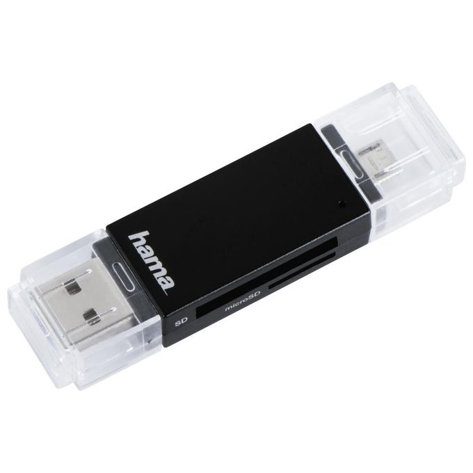 Hama Basic Lettore di Schede Nero Usb 2.0-Micro-Usb