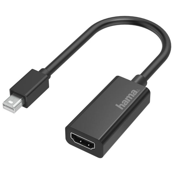 Hama Cavetto Adattatore Mini Displayport M-Hdmi F Compatibile Thunderbolt Ultra Hd 4K Nero
