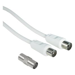 Cavo Antenna 90 M/F con Adattatore M/M 75dB 3mt Bianco