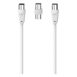 Cavo Antenna M/F con Adattatore M/M 75dB 15mt Bianco