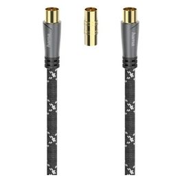 Cavo Antenna M/F con Adattatore M/M 120Db Tpe Connettori Dorati Ferrite 3mt
