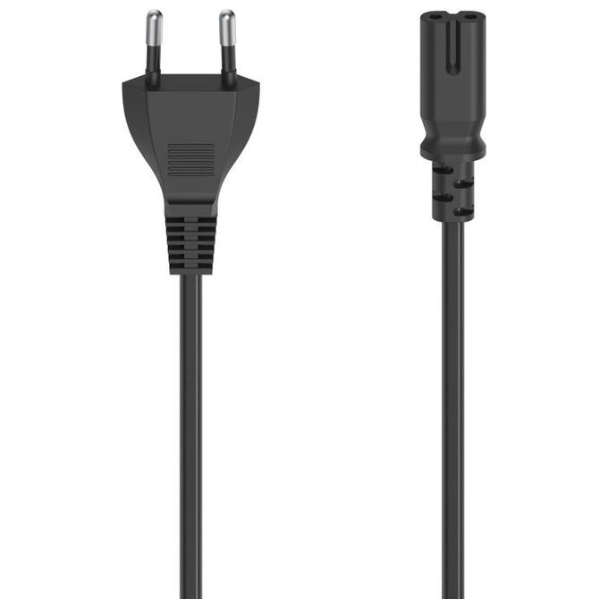 Hama Cavo di Collegamento alla Rete Elettrica Spina 10a Eur-Presa 2 Poli 15mt Nero