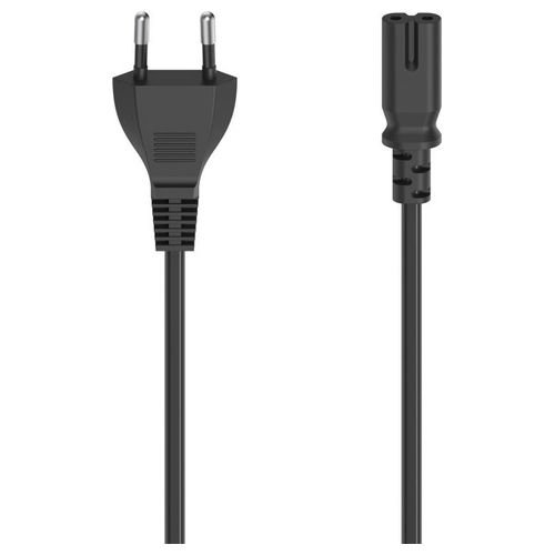 Hama Cavo di Collegamento alla Rete Elettrica Spina 10a Eur/Presa 2 Poli 15mt Nero