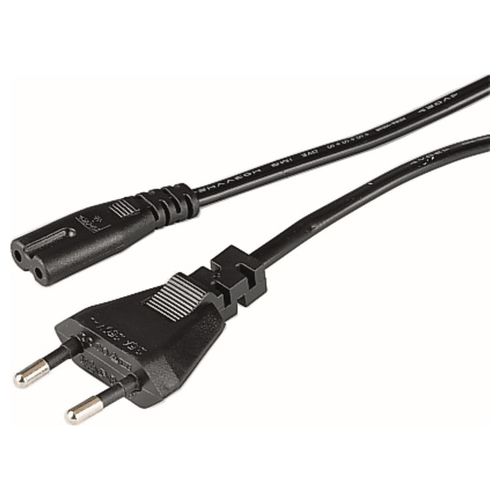 Hama Cavo di Collegamento alla Rete Elettrica Spina 10A /Presa 2 Poli 1.5mt Nero