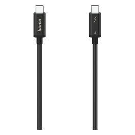 Cavo Thunderbolt USB C - USB C (40 Gbps, 5 A, 100 W, Ultra HD 8K, doppio schermato, spina stretta, 0,8 m) nero