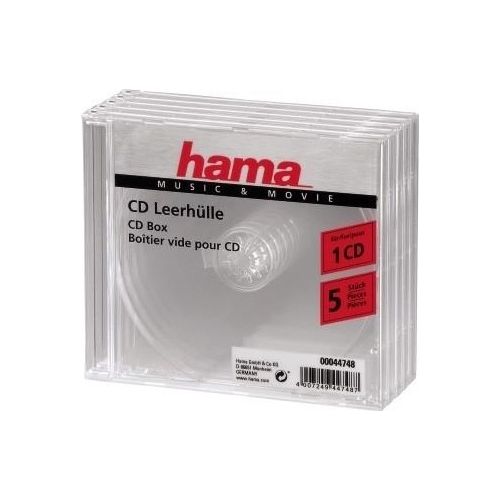 Hama CD-Box Trasparente Jewel-Case 5 Pezzi