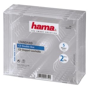 Hama CD-Double-Box Confezione da 5 Pezzi Trasparente Jewel-Case