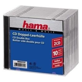 Hama CD Double Jewel Case Standard 10 Pezzi 2 Dischi Trasparente